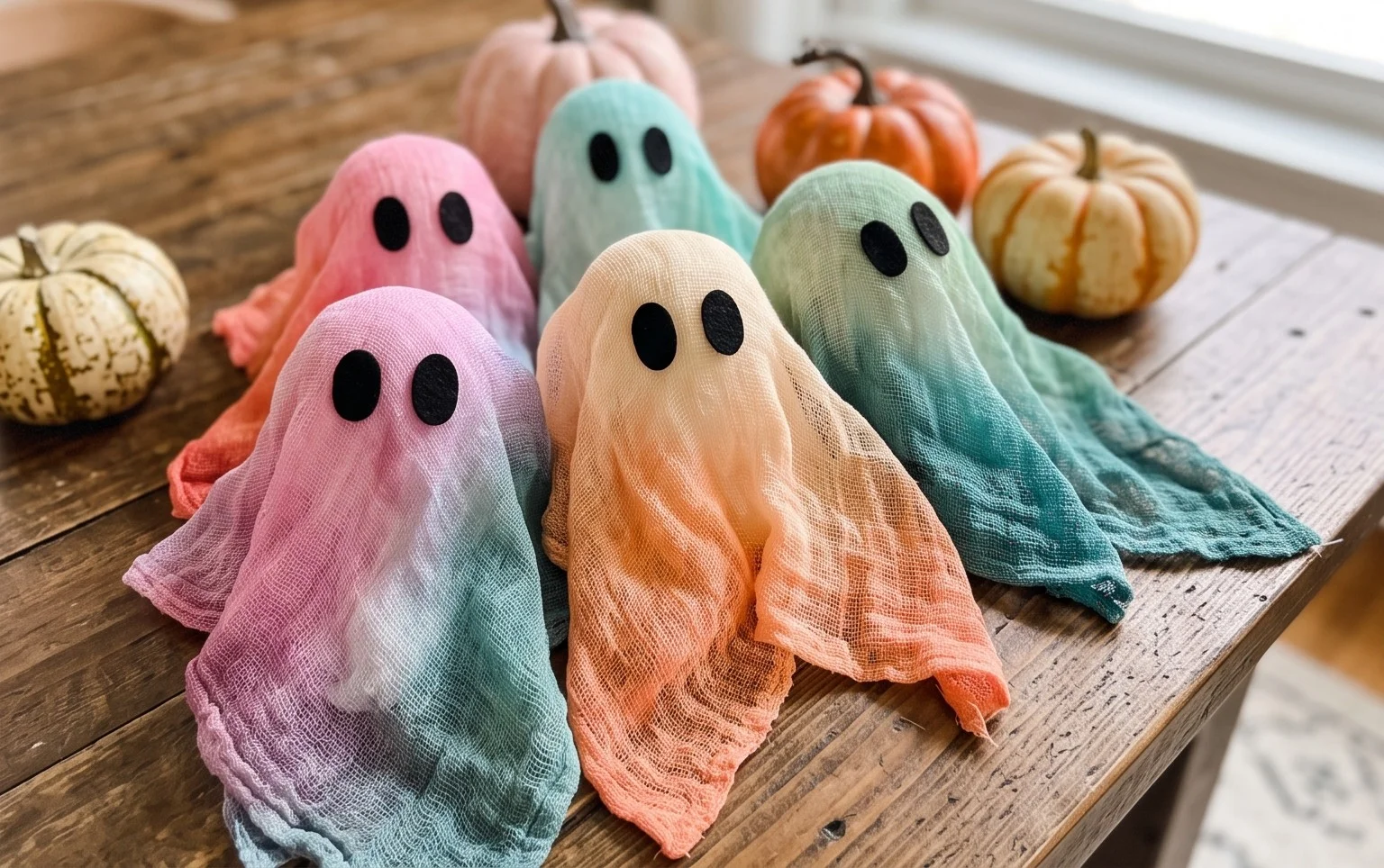 Colorful Halloween Cheesecloth Ghosts – oh yay studio – Color + Painting + Making + Everyday celebrating